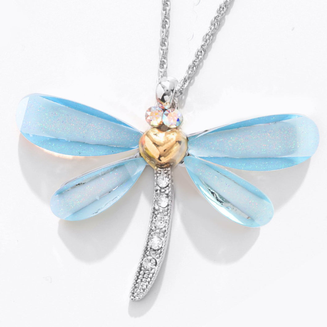 Classic Dragonfly Pendant Light Blue VOIAGE FOREVER CRYSTALS 