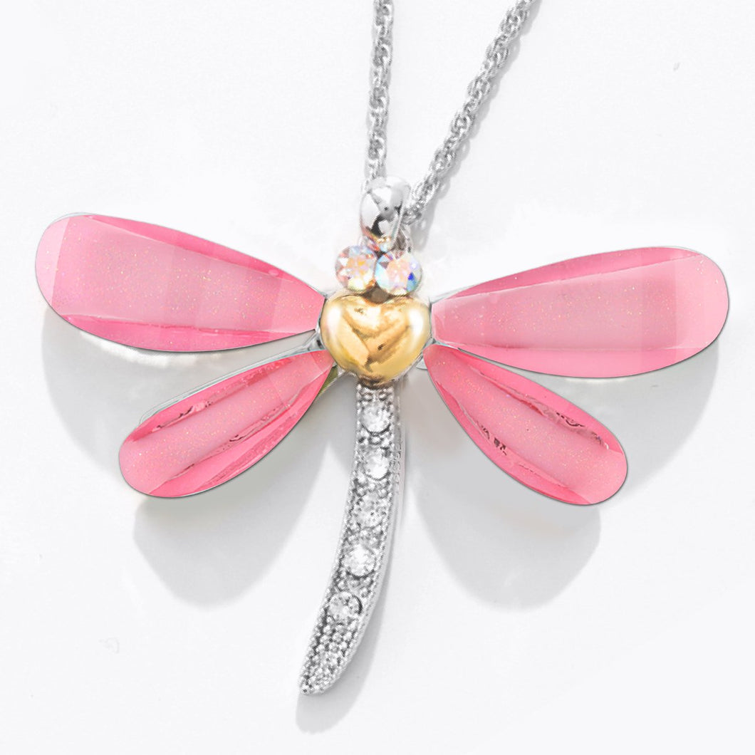 Classic Dragonfly Pendant Pink VOIAGE FOREVER CRYSTALS 