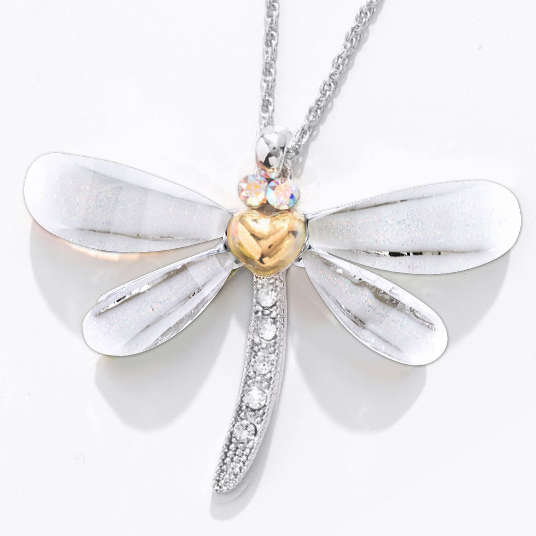 Classic Dragonfly Pendant White VOIAGE FOREVER CRYSTALS 