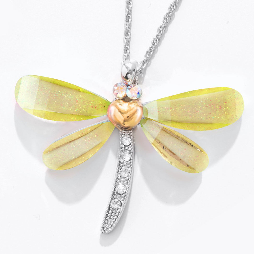 Classic Dragonfly Pendant Yellow VOIAGE FOREVER CRYSTALS 