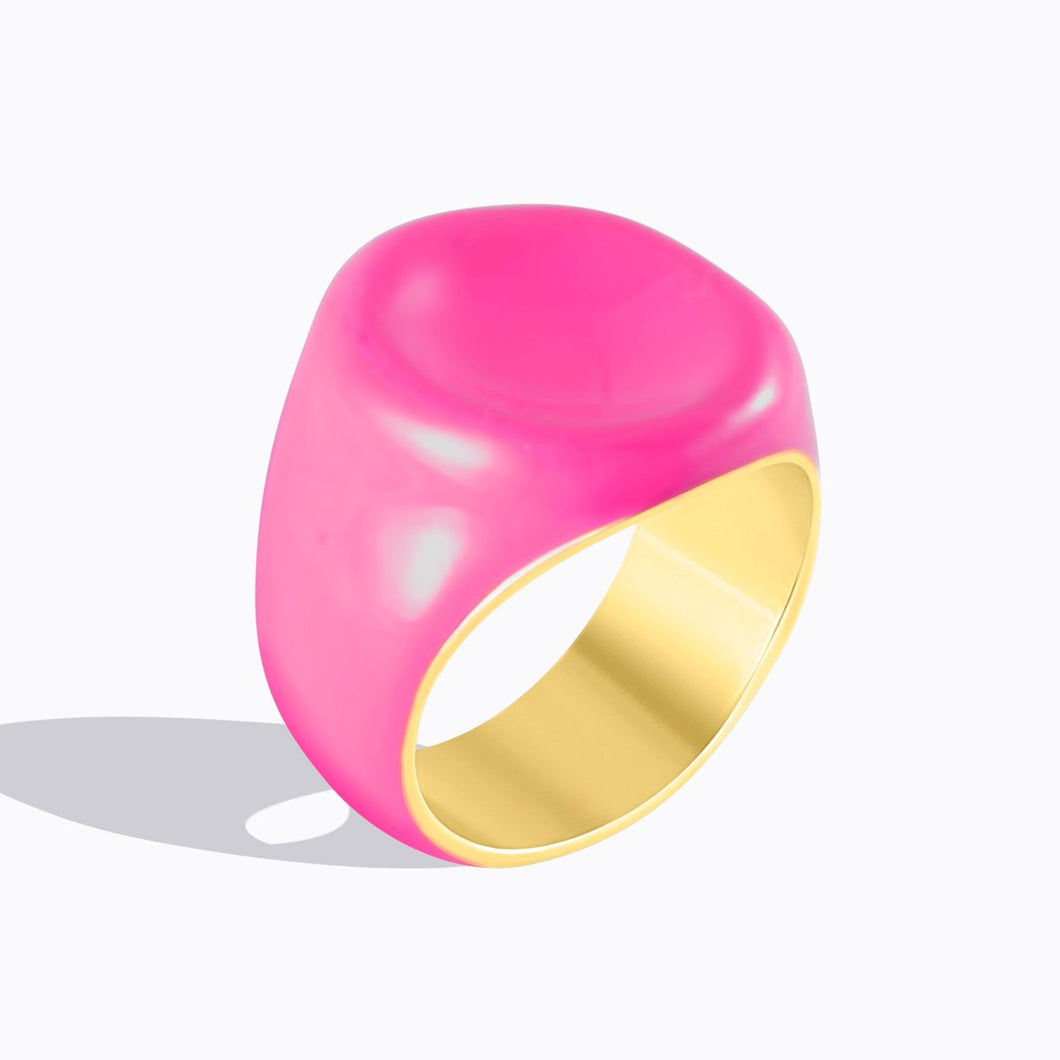 Glow Ring Gold Pink TECHNICOLOR FANTASY FOREVER CRYSTALS 