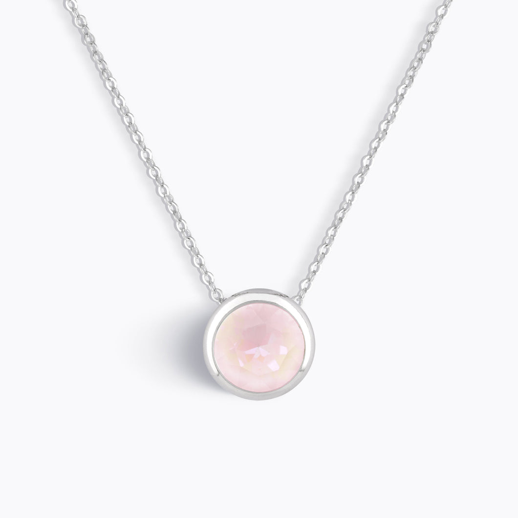 Grace Slider Necklace Rose Opal MACARON FOREVER CRYSTALS 