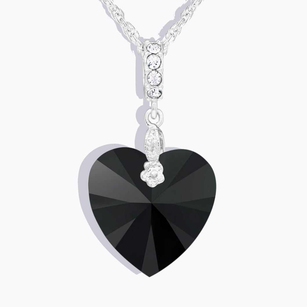 Heart Pendant Jet REFLECTIONS FOREVER CRYSTALS 