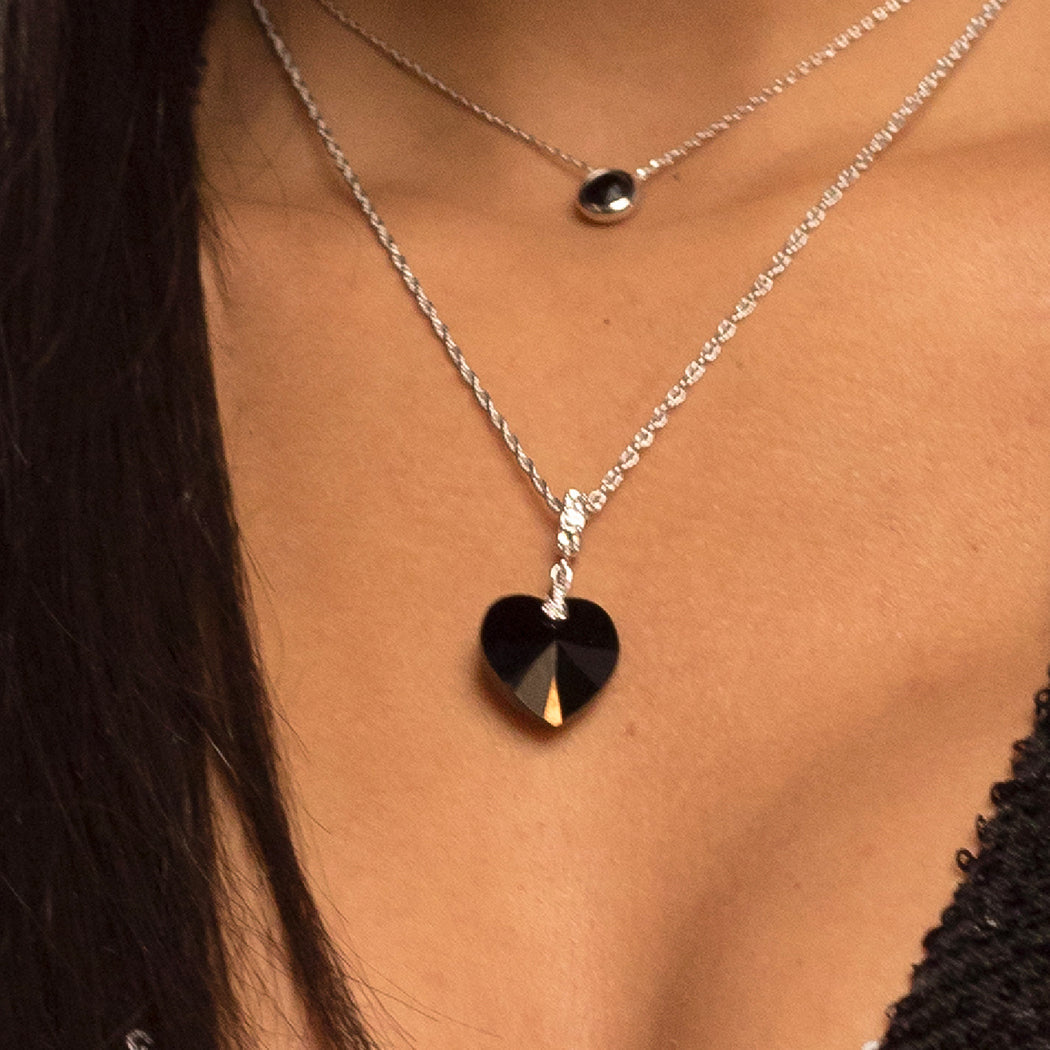 Heart Pendant Jet – ForeverCrystals