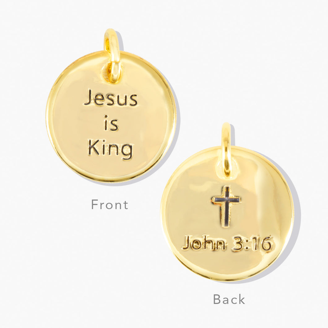 Jesus is King Plate JESUS IS KING FOREVER CRYSTALS Gold 