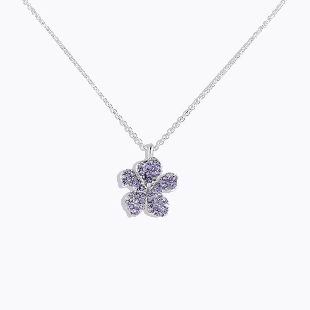 Lifestones Flower Pendant February Violet Flower of the Month FOREVER CRYSTALS 
