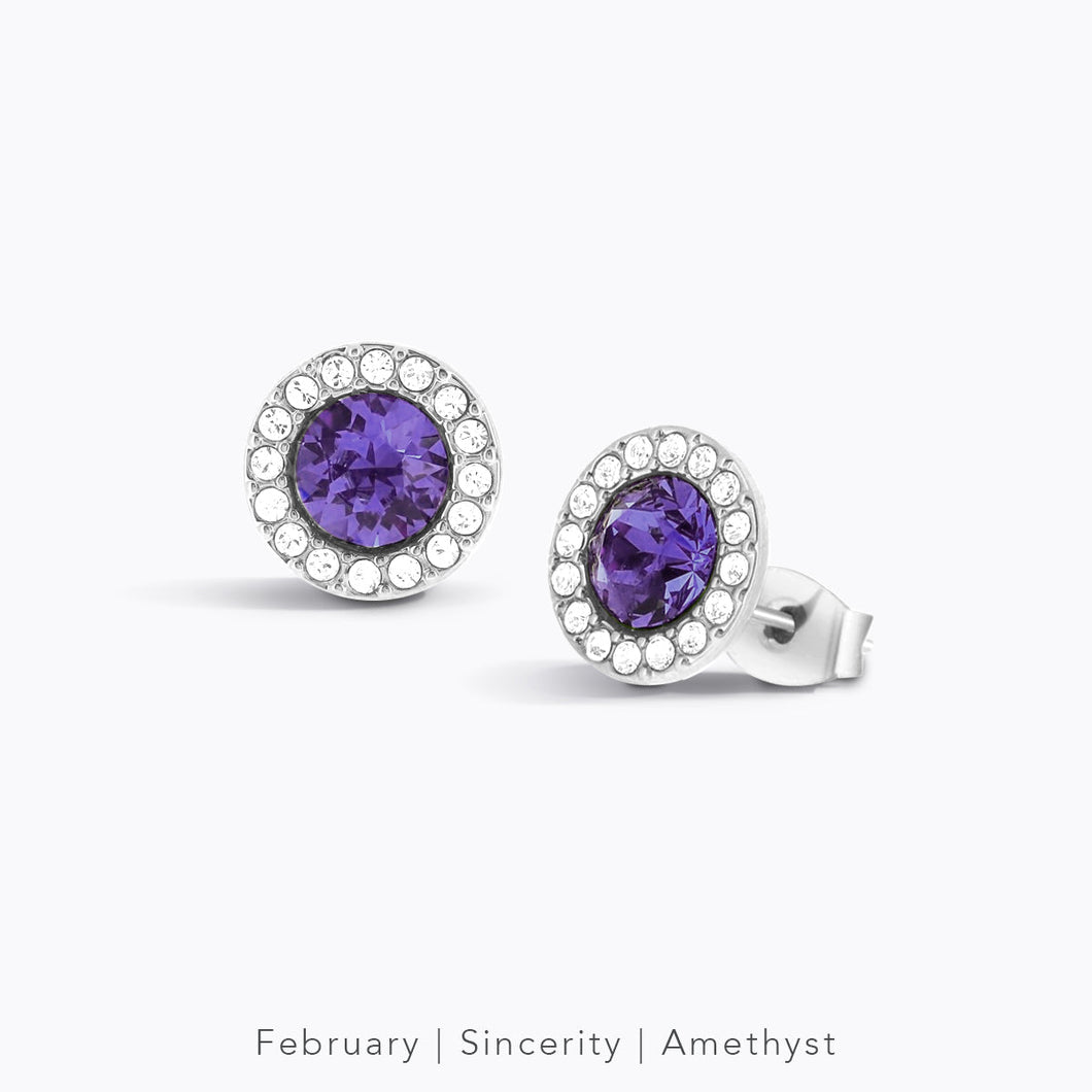Lifestones Hermosa Stud Earrings LIFESTONES FOREVER CRYSTALS Amethyst 
