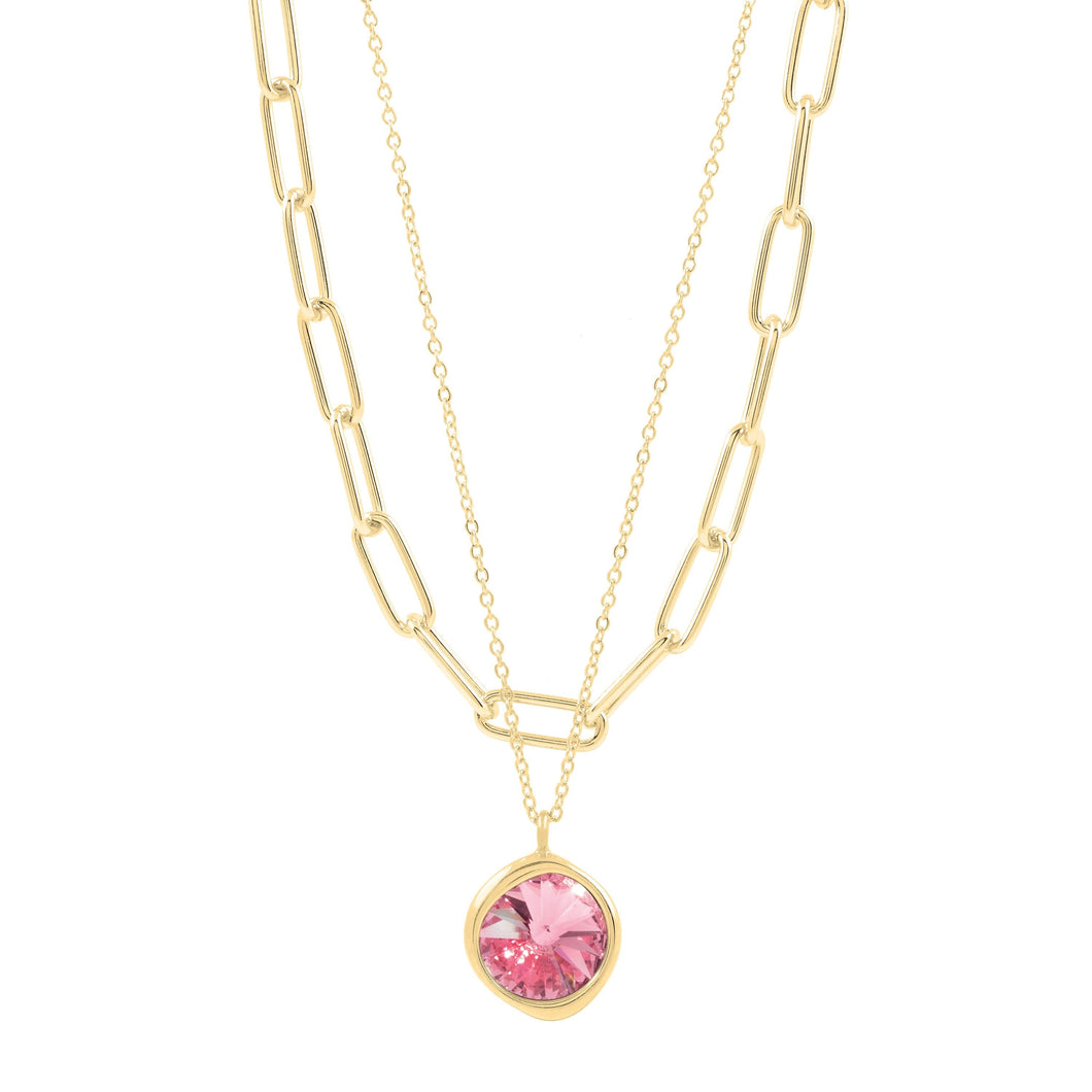 Lifestones Orchid Necklace Gold LIFESTONES FOREVER CRYSTALS Rose 