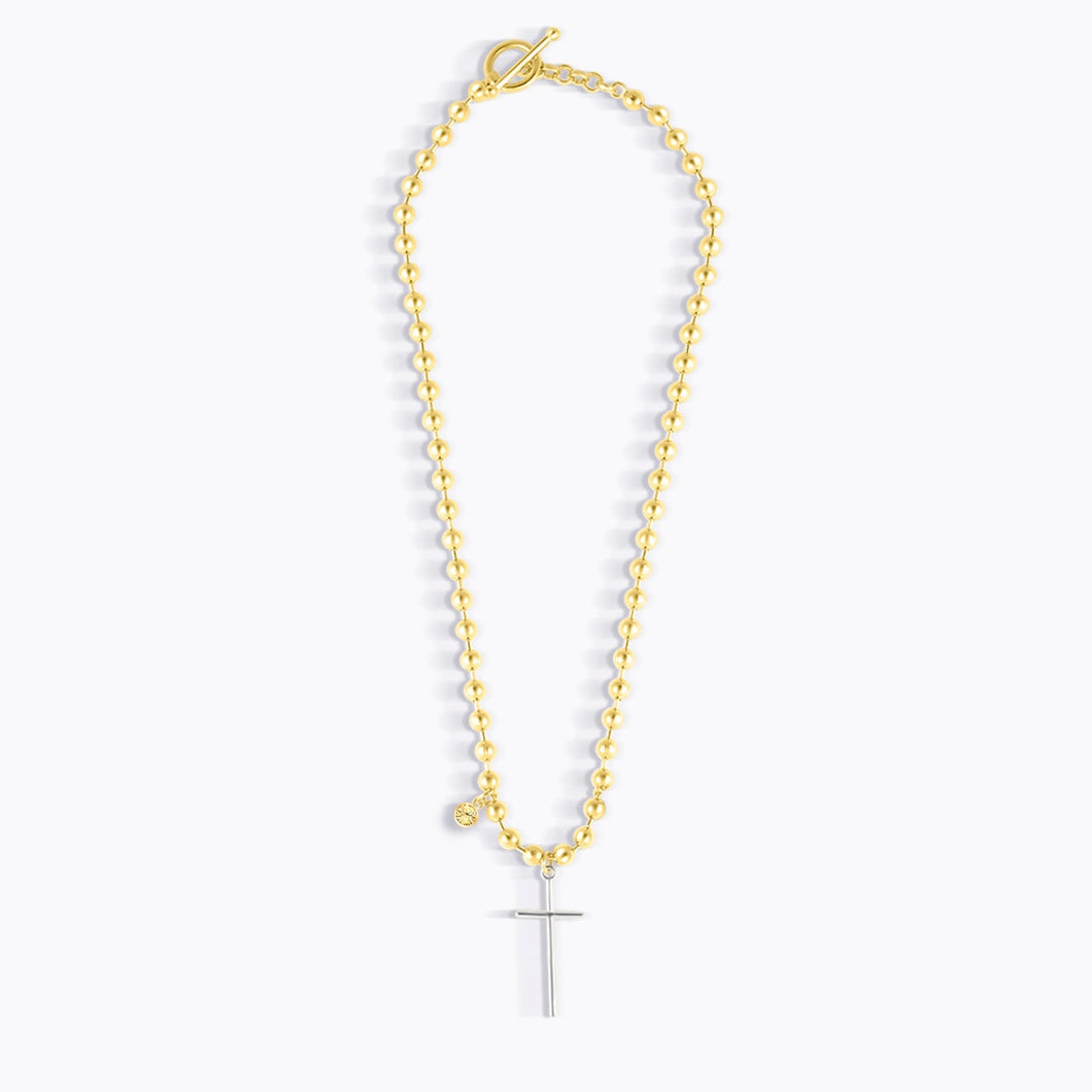 Mercy Cross Necklace Gold king Of Kings FOREVER CRYSTALS 