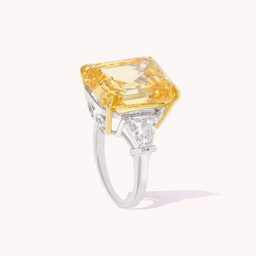 Onasis Canary Ring FOREVER STERLING FOREVER CRYSTALS 