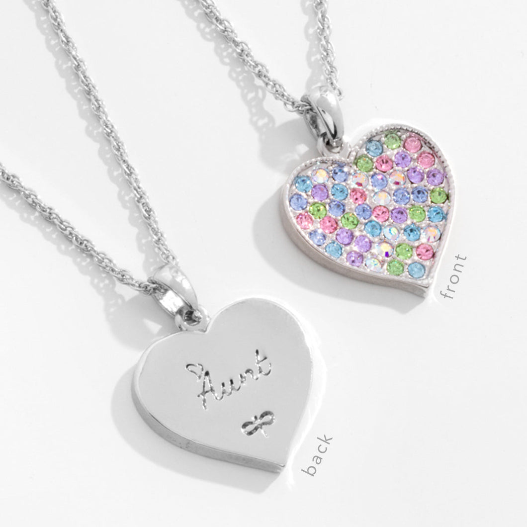 Pendant - Aunt Love Engraved - Light Multi VOIAGE FOREVER CRYSTALS 