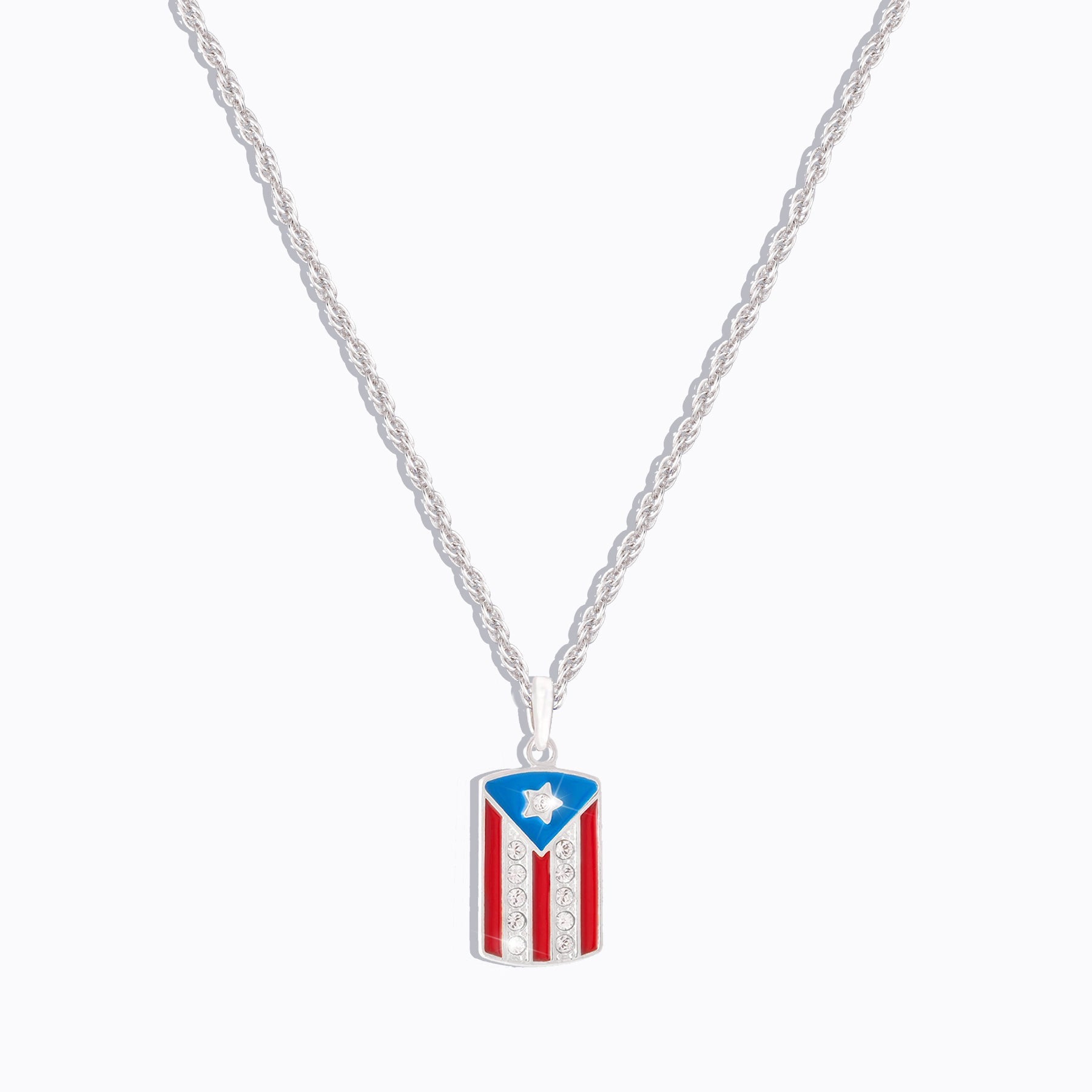 Amazon.com: Royal Lion Silver Oval Necklace Puerto Rican Sweetheart Rico  Flag : Royal Lion: Clothing, Shoes & Jewelry