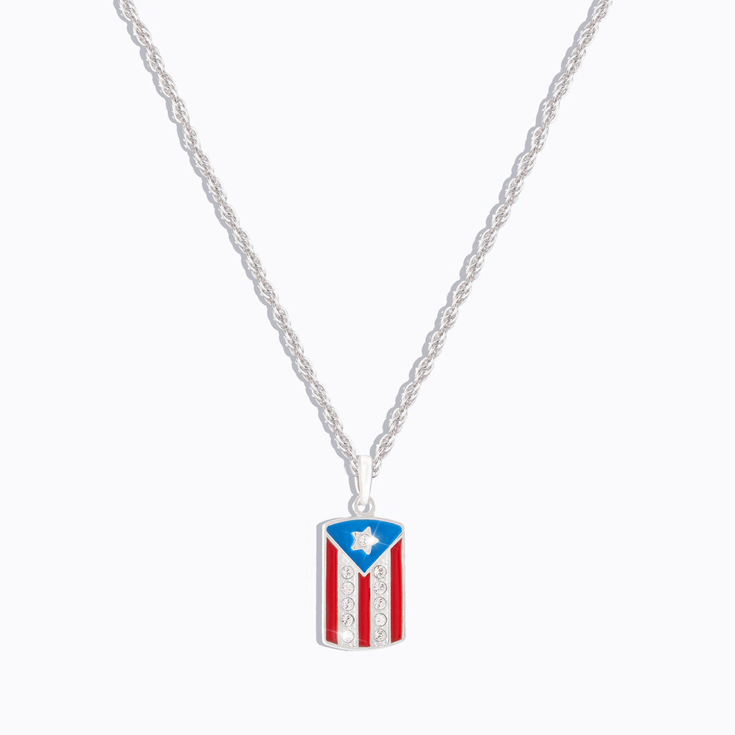 Puerto Rico Flag Pendant VOIAGE FOREVER CRYSTALS 