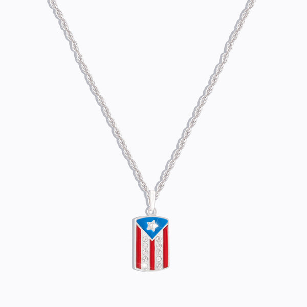 1pc Fashionable Stainless Steel Puerto Rico Flag Shaped Pendant Necklace |  SHEIN EUR