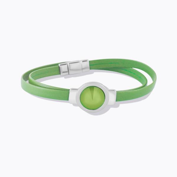 Technicolor Leather Bracelet Wrap Lime TECHNICOLOR FANTASY FOREVER CRYSTALS 